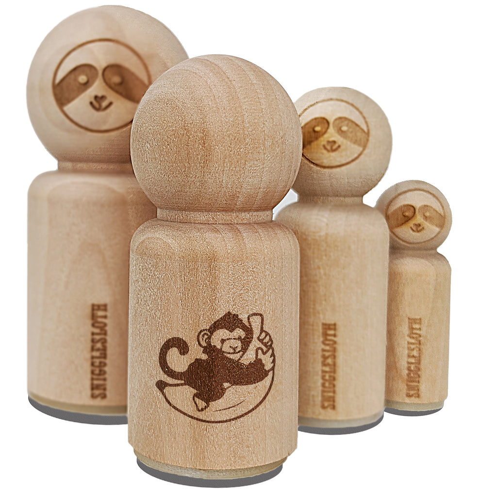 Baby Monkey Hugging Big Banana Rubber Stamp for Stamping Crafting Planners