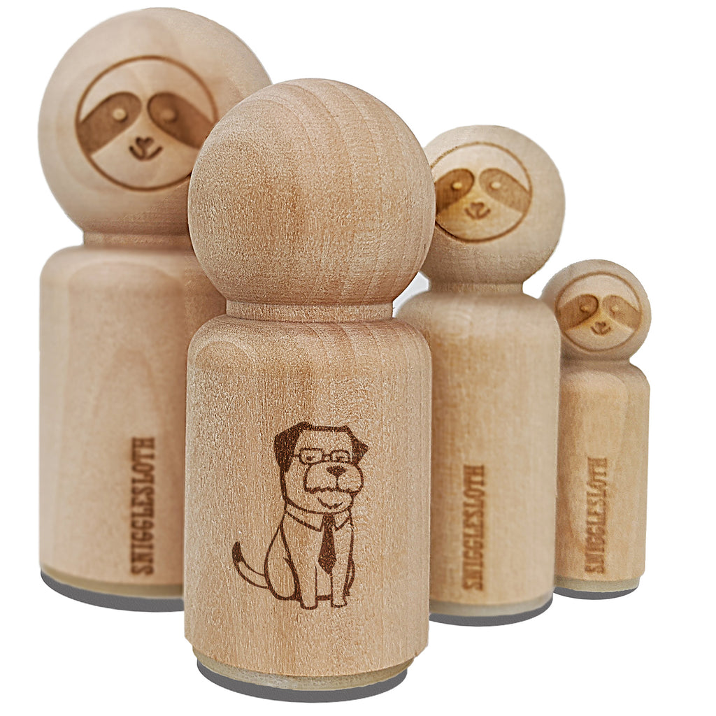 Business Dog Tie Glasses Rubber Stamp for Stamping Crafting Planners