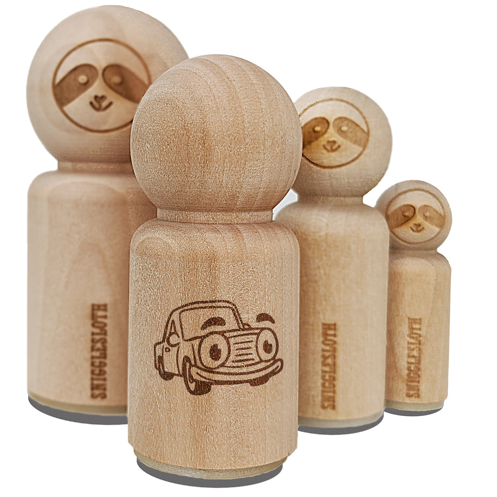 Cartoon Car with Face Rubber Stamp for Stamping Crafting Planners