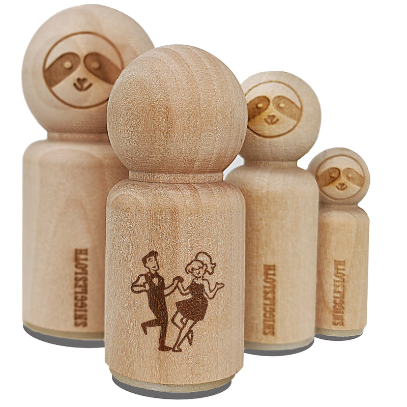 Happy Dancing Couple Rubber Stamp for Stamping Crafting Planners