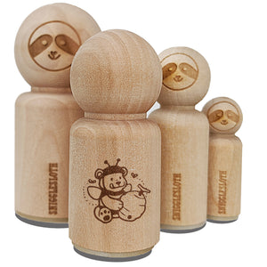 Hungry Honey Bear with Bee Hive Rubber Stamp for Stamping Crafting Planners