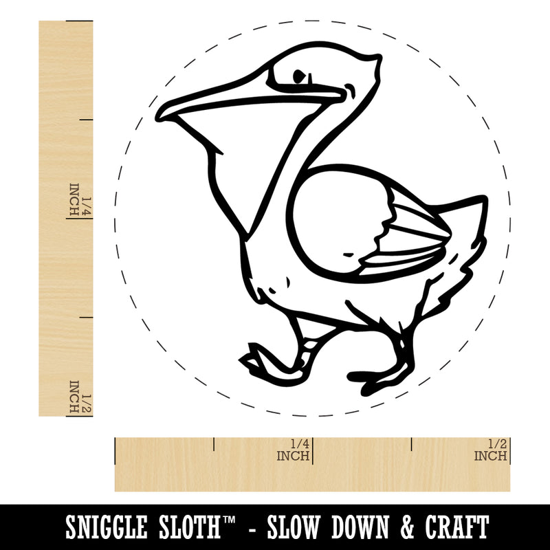 Pelican Bird Walking Rubber Stamp for Stamping Crafting Planners