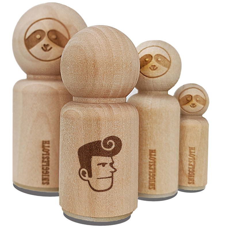 Rockabilly Man with Pompadour Rubber Stamp for Stamping Crafting Planners