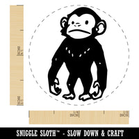 Standing Stoic Chimpanzee Ape Monkey Rubber Stamp for Stamping Crafting Planners