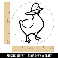 Threatening Goose with Kitchen Knife Rubber Stamp for Stamping Crafting Planners