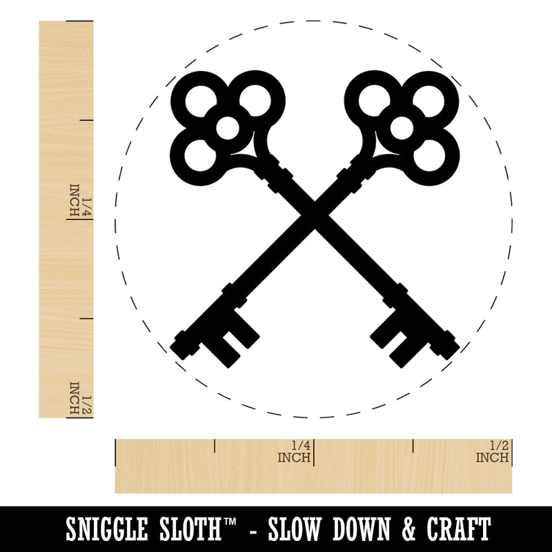 Two Crossed Keys Rubber Stamp for Stamping Crafting Planners