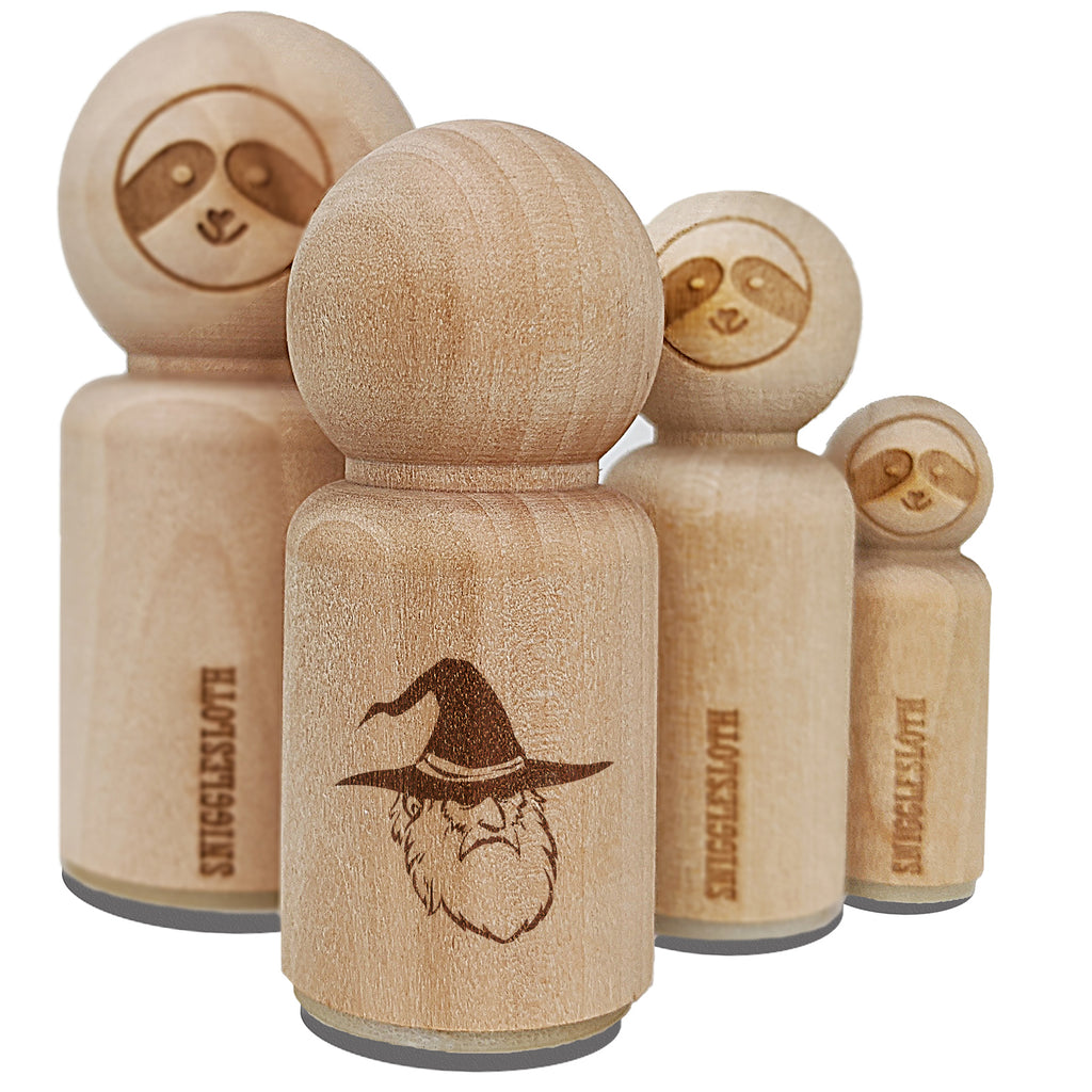 Wise Wizard Old Man Beard Hat Rubber Stamp for Stamping Crafting Planners