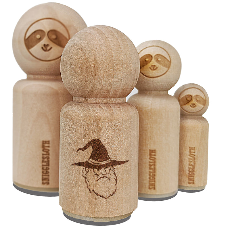 Wise Wizard Old Man Beard Hat Rubber Stamp for Stamping Crafting Planners