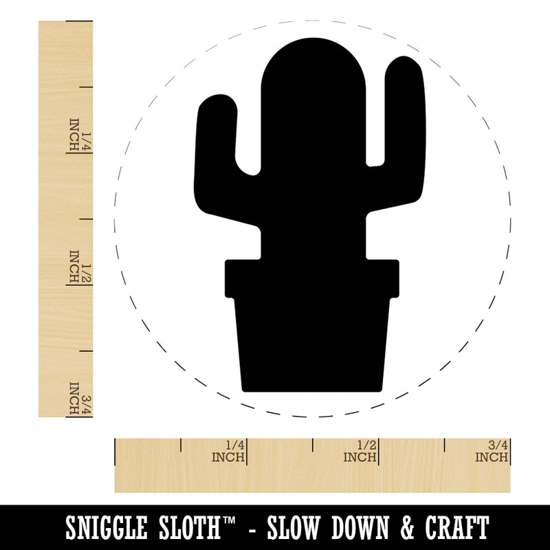 Cactus in Pot Solid Rubber Stamp for Stamping Crafting Planners