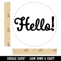 Hello Cursive Rubber Stamp for Stamping Crafting Planners