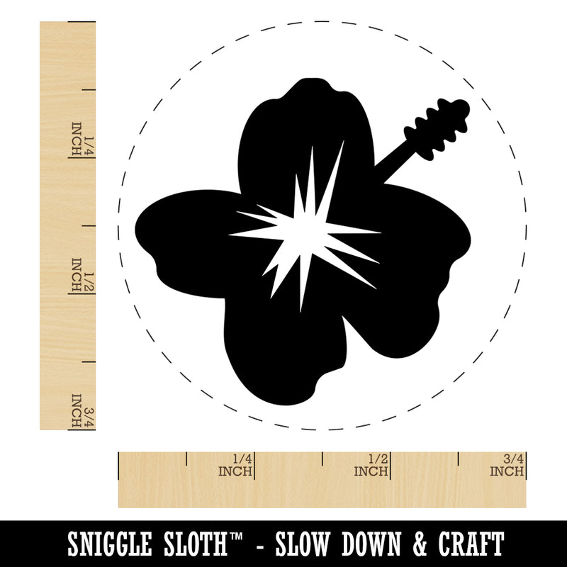 Hibiscus Hawaii Tropical Flower Rubber Stamp for Stamping Crafting Planners
