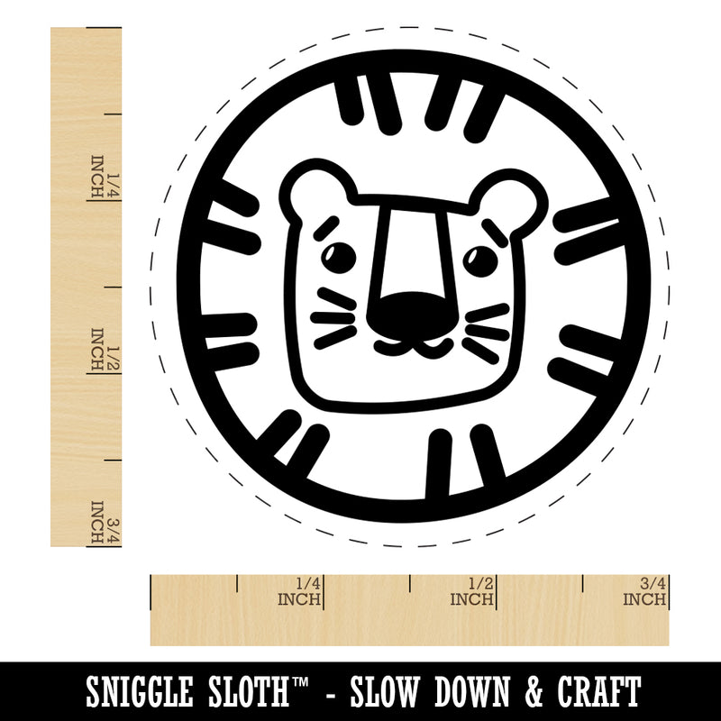 Lion Face Doodle Rubber Stamp for Stamping Crafting Planners