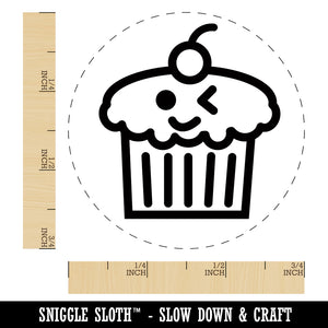 Cute Cupcake Kawaii Outline Rubber Stamp for Stamping Crafting Planners
