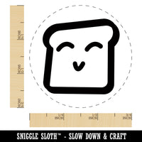 Happy Toast Kawaii Outline Rubber Stamp for Stamping Crafting Planners