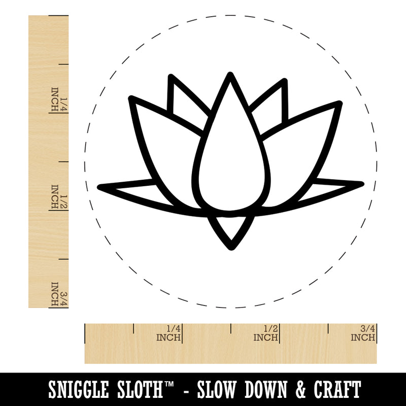 Lotus Flower Outline Rubber Stamp for Stamping Crafting Planners