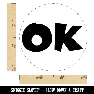 OK Okay Fun Text Rubber Stamp for Stamping Crafting Planners