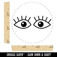 Wide Eyes with Eyelashes Rubber Stamp for Stamping Crafting Planners