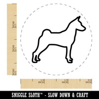 Basenji Dog Outline Rubber Stamp for Stamping Crafting Planners