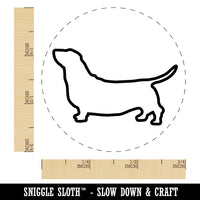 Basset Hound Dog Outline Rubber Stamp for Stamping Crafting Planners