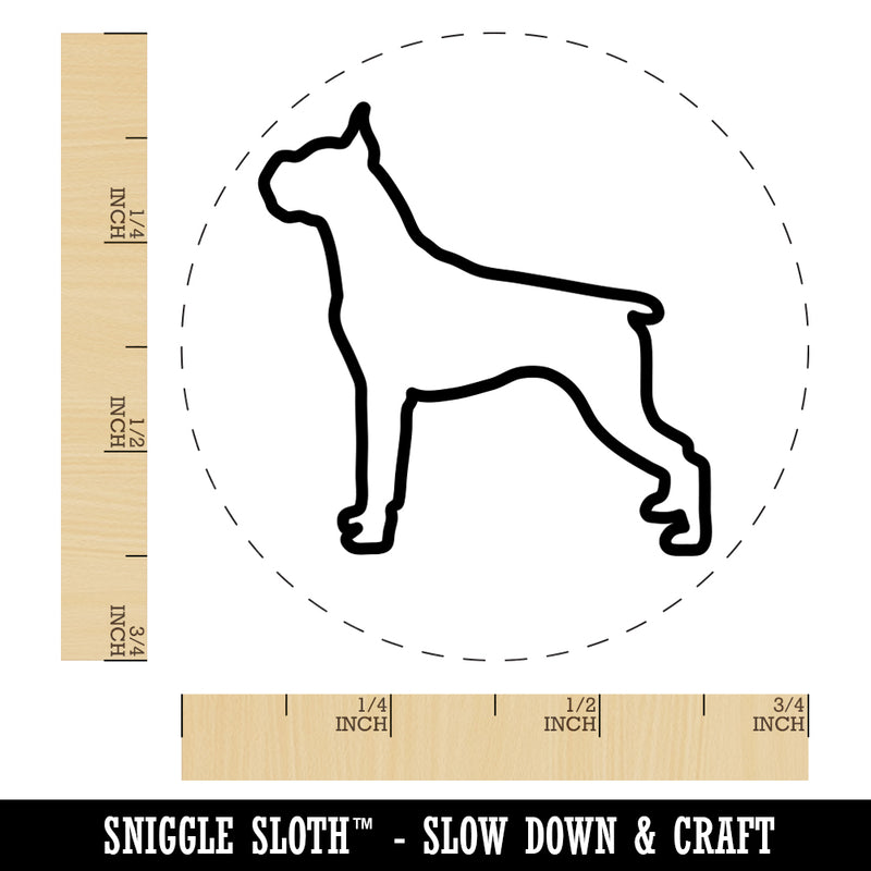 Boxer Dog Outline Rubber Stamp for Stamping Crafting Planners