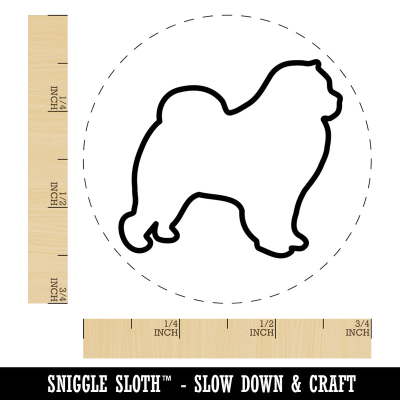 Chow Chow Dog Outline Rubber Stamp for Stamping Crafting Planners