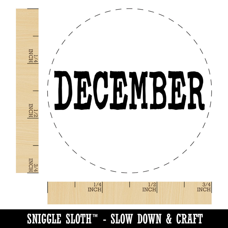 December Month Calendar Fun Text Rubber Stamp for Stamping Crafting Planners