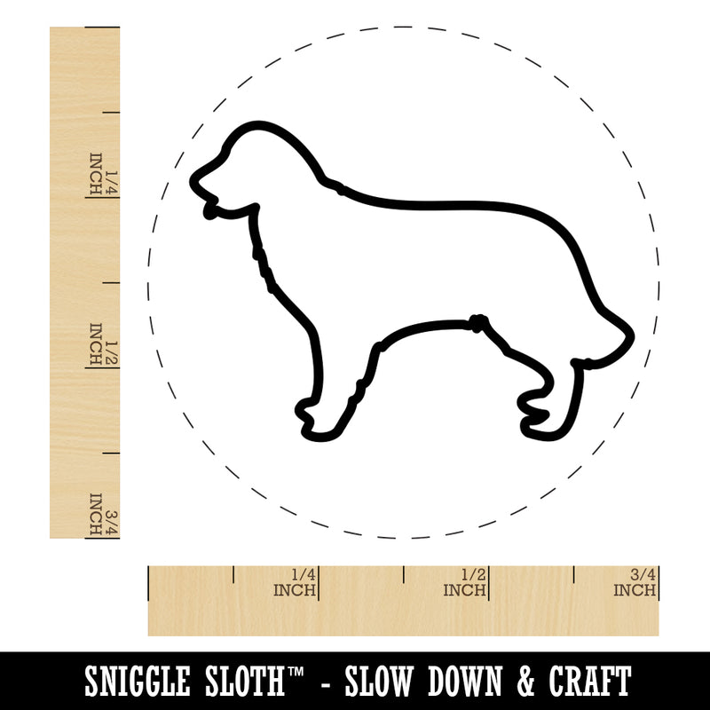 Golden Retriever Dog Outline Rubber Stamp for Stamping Crafting Planners