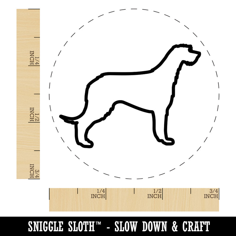 Irish Wolfhound Dog Outline Rubber Stamp for Stamping Crafting Planners