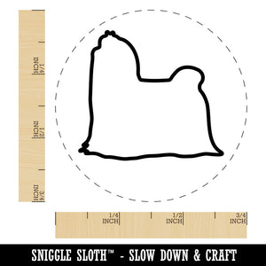 Maltese Dog Outline Rubber Stamp for Stamping Crafting Planners