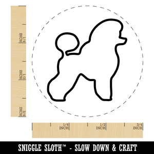 Miniature Poodle Dog Outline Rubber Stamp for Stamping Crafting Planners