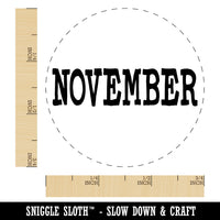 November Month Calendar Fun Text Rubber Stamp for Stamping Crafting Planners