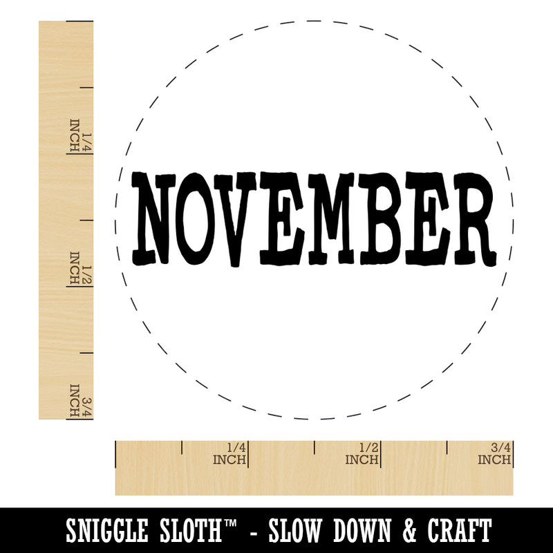 November Month Calendar Fun Text Rubber Stamp for Stamping Crafting Planners