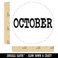 October Month Calendar Fun Text Rubber Stamp for Stamping Crafting Planners