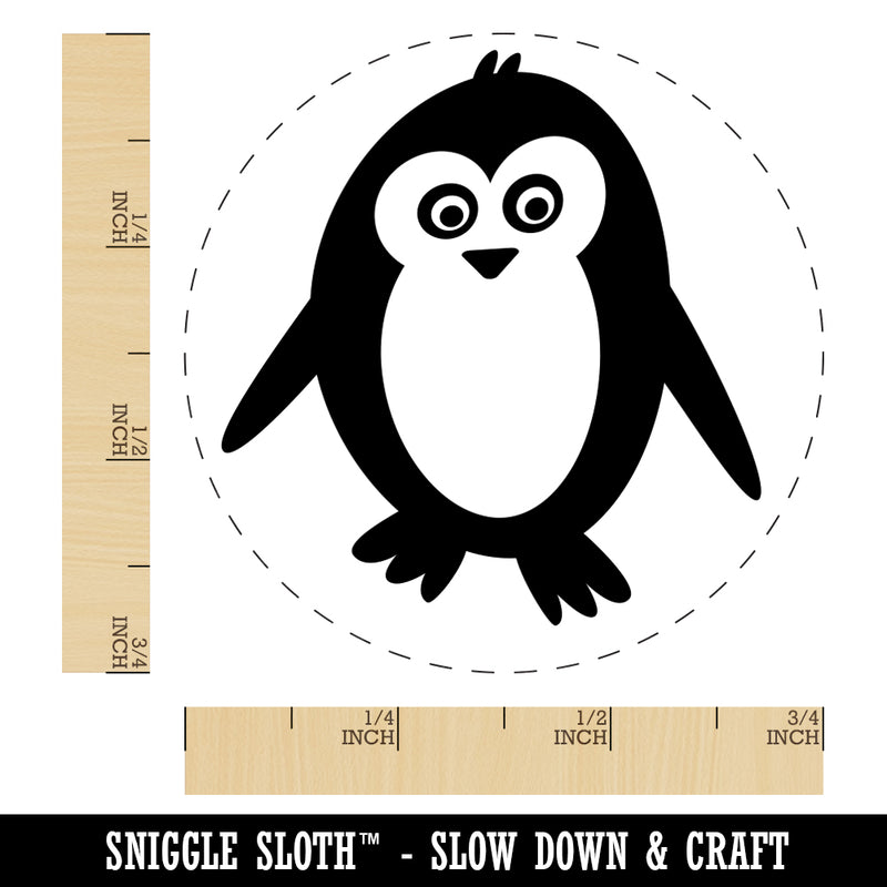 Peaky Penguin Doodle Rubber Stamp for Stamping Crafting Planners