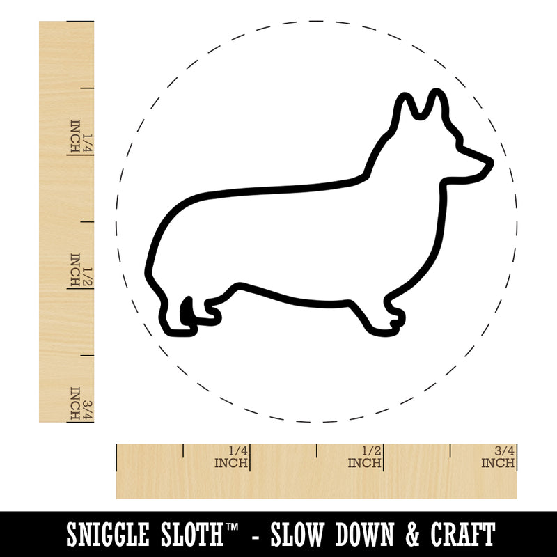 Pembroke Welsh Corgi Dog Outline Rubber Stamp for Stamping Crafting Planners