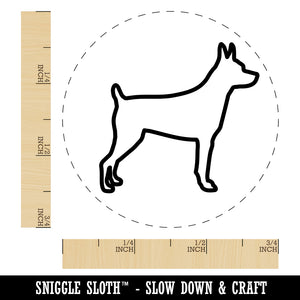 Rat Terrier Dog Outline Rubber Stamp for Stamping Crafting Planners