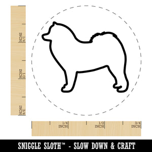 Samoyed Dog Outline Rubber Stamp for Stamping Crafting Planners