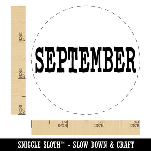 September Month Calendar Fun Text Rubber Stamp for Stamping Crafting Planners