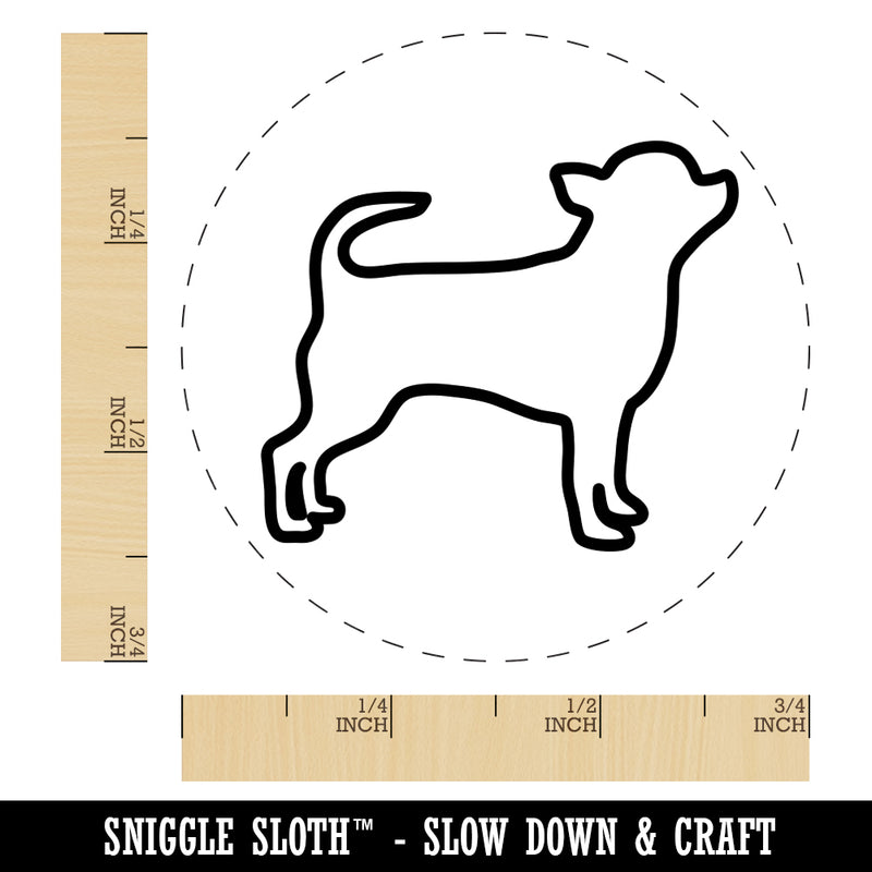 Smooth Coat Chihuahua Apple Head Dog Outline Rubber Stamp for Stamping Crafting Planners