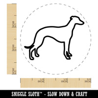 Whippet Dog Outline Rubber Stamp for Stamping Crafting Planners