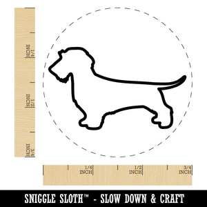 Wirehaired Dachshund Dog Outline Rubber Stamp for Stamping Crafting Planners