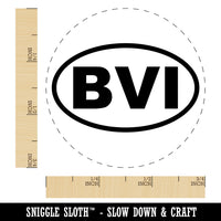 British Virgin Islands BVI Euro Oval Rubber Stamp for Stamping Crafting Planners