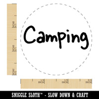 Camping Fun Text Rubber Stamp for Stamping Crafting Planners
