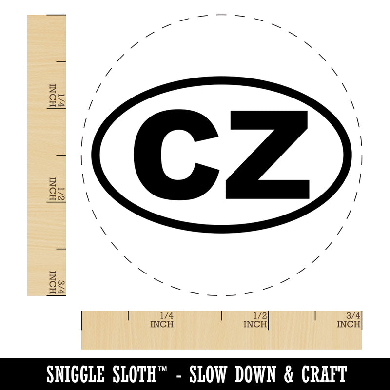 Czech Republic CZ Euro Oval Rubber Stamp for Stamping Crafting Planners