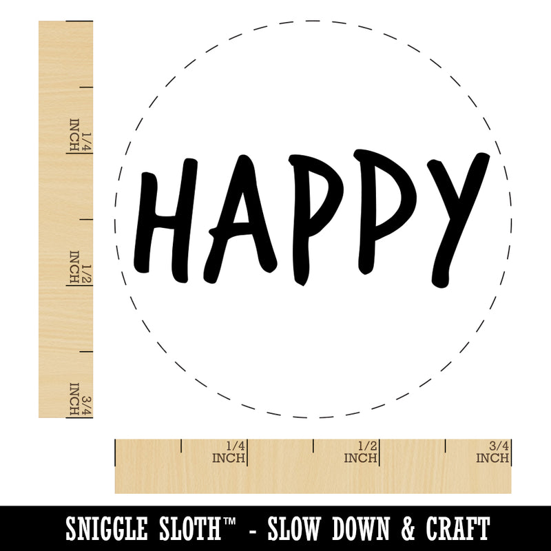 Happy Fun Text Rubber Stamp for Stamping Crafting Planners