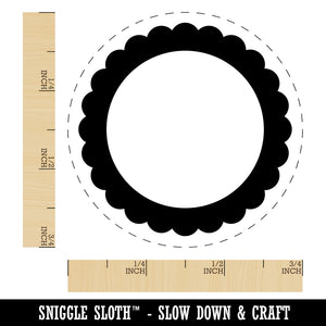 Scallop Round Frame Rubber Stamp for Stamping Crafting Planners