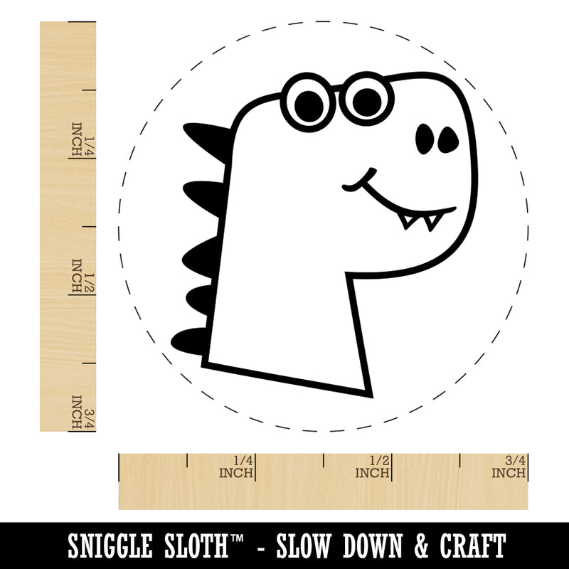 Silly Dinosaur Head Doodle Rubber Stamp for Stamping Crafting Planners