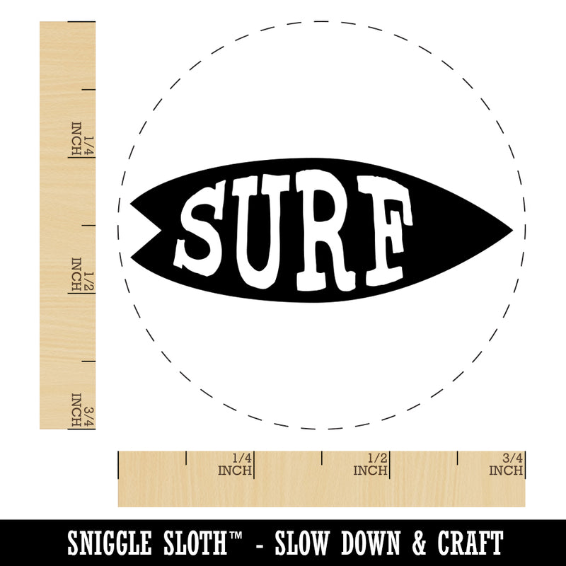 Surfing Surfboard Fun Text Rubber Stamp for Stamping Crafting Planners