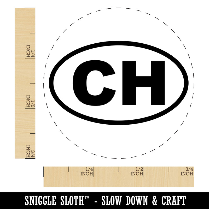 Switzerland CH Euro Oval Rubber Stamp for Stamping Crafting Planners