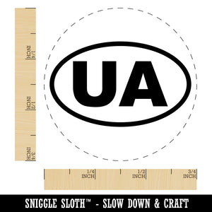 Ukraine UA Euro Oval Rubber Stamp for Stamping Crafting Planners